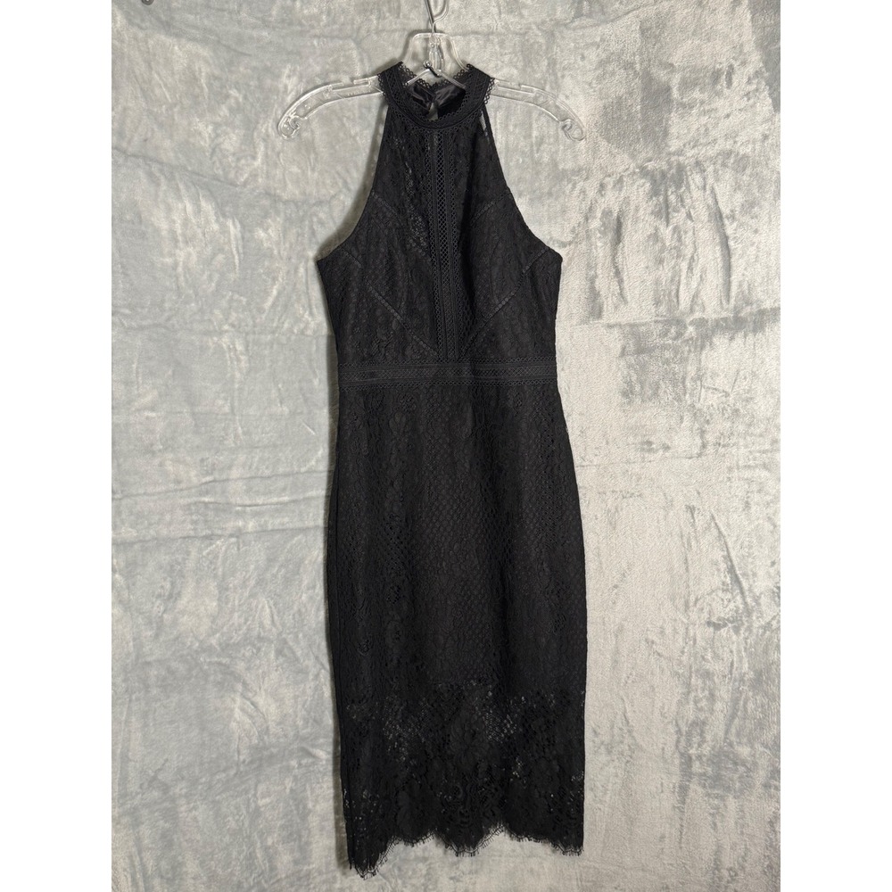 Ever New Melbourne Lena High Neck Lace Bodycon Dress Black Size 6 New NWT